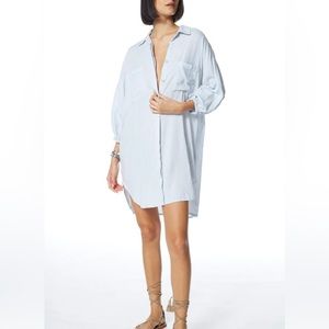 YFB Sand Dollar Shirt Dress- White- Long Shirt